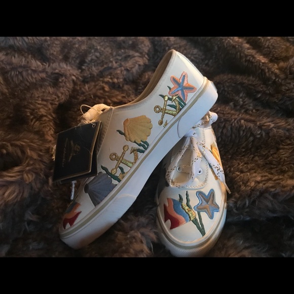 embroidered tennis shoes